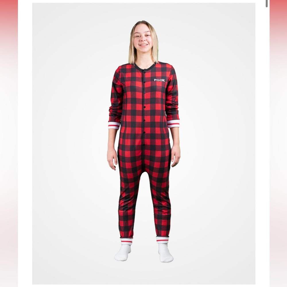 NWOT | POOK | Red Plaid Union Suit